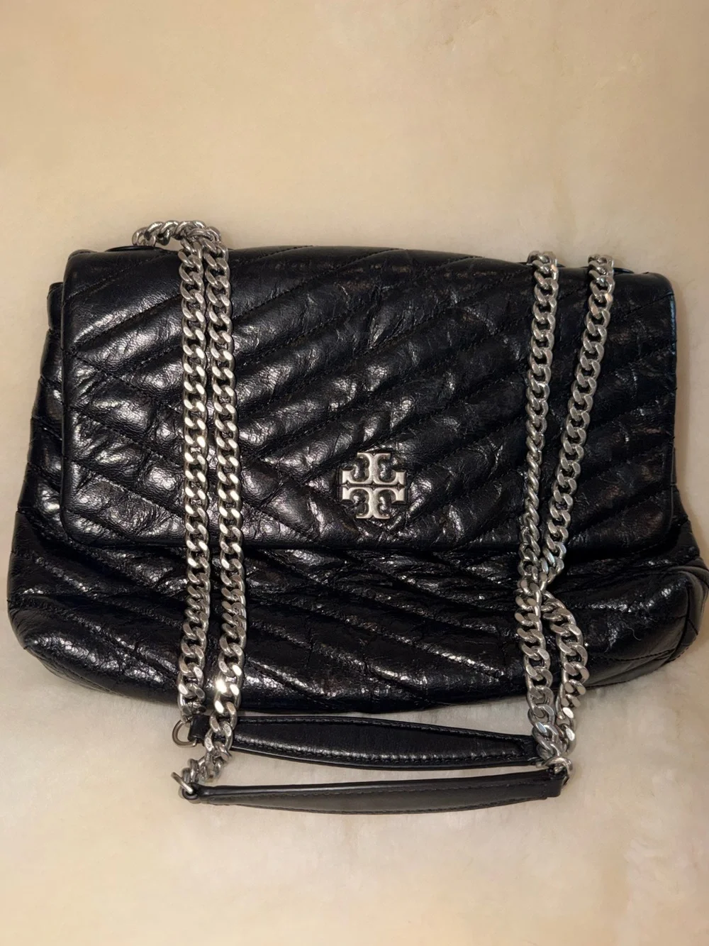 Rare🔥Tory Burch bag crinkled leather bag Tory Burch Kira Tory Burch Charlie flap